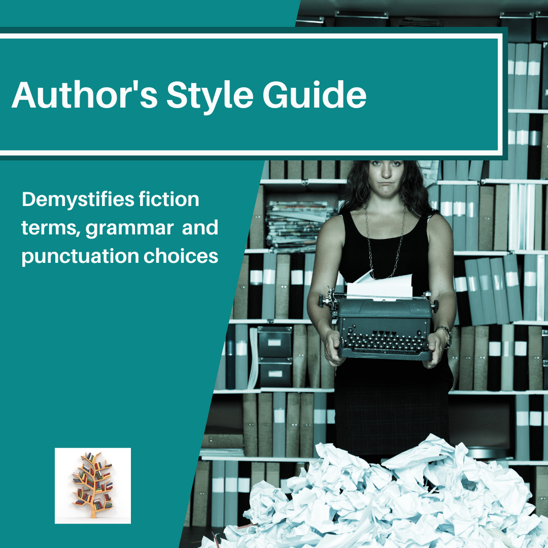 Style guide for fiction authors with terms, grammar and punctuation
